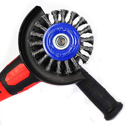 S&R Cepillos metálicos para taladro y amoladora. Juego de 3: 1 Cepillo de taza 75 mm, 1 cepillo redondo 100 mm, 1 cepillo manual para limpieza