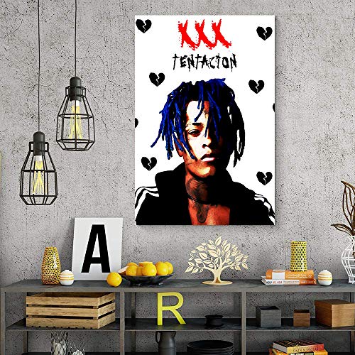 SSKJTC - Lienzo decorativo para pared, diseño de estrella de rapero roto, fondo de corazón muerto, para decoración de hogar, 50 x 28 pulgadas