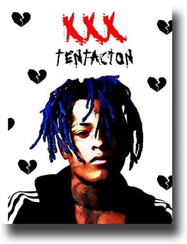 SSKJTC - Lienzo decorativo para pared, diseño de estrella de rapero roto, fondo de corazón muerto, para decoración de hogar, 50 x 28 pulgadas