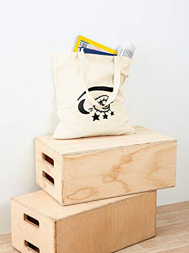Star Eyes Eye Stars Moon Tattoo Traditional Ink Tote Cotton Very Bag | Bolsas de supermercado de lona Bolsas de mano con asas Bolsas de algodón duraderas