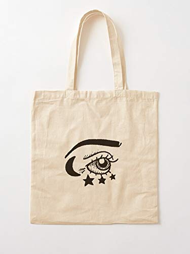Star Eyes Eye Stars Moon Tattoo Traditional Ink Tote Cotton Very Bag | Bolsas de supermercado de lona Bolsas de mano con asas Bolsas de algodón duraderas