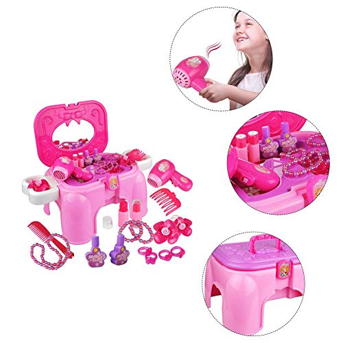 starter Juego De Maquillaje De Princesa - Caja De Maquillaje De Princesa Tocador Pretender Juego De Mesa De Vestir Little Girl Princess Fashion Toy Juego De Juguete De Maquillaje Para Niños