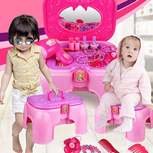 starter Juego De Maquillaje De Princesa - Caja De Maquillaje De Princesa Tocador Pretender Juego De Mesa De Vestir Little Girl Princess Fashion Toy Juego De Juguete De Maquillaje Para Niños