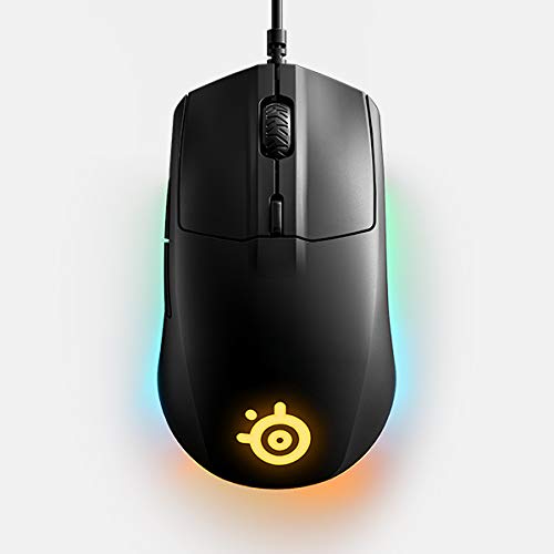 Steelseries Rival 3 - Ratón para Juegos, Sensor Óptico Truemove Core de 8.500 CPI, 6 Botones Programables, Botones con Disparador Dividido, Cableado, Negro