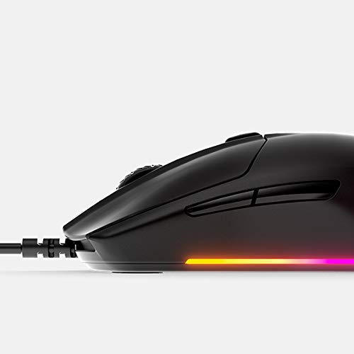 Steelseries Rival 3 - Ratón para Juegos, Sensor Óptico Truemove Core de 8.500 CPI, 6 Botones Programables, Botones con Disparador Dividido, Cableado, Negro