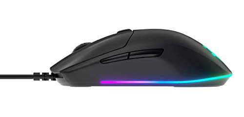 Steelseries Rival 3 - Ratón para Juegos, Sensor Óptico Truemove Core de 8.500 CPI, 6 Botones Programables, Botones con Disparador Dividido, Cableado, Negro