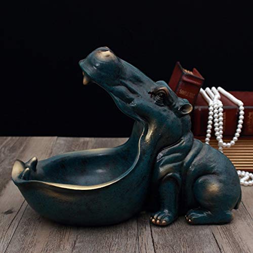 Stephen Statues & Sculptures - 3D Hippo Statue Sculpture Home Decoration Accessories Desk Storage Box Figurine Home Decor Ornament Wedding Party Decorations - by 1 PCs