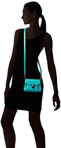 steve madden - Bolso Tiffany para mujer, estampado de coco, piel sintética, color celeste, 18 x 14 x 7,5 cm