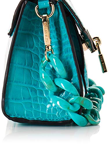 steve madden - Bolso Tiffany para mujer, estampado de coco, piel sintética, color celeste, 18 x 14 x 7,5 cm