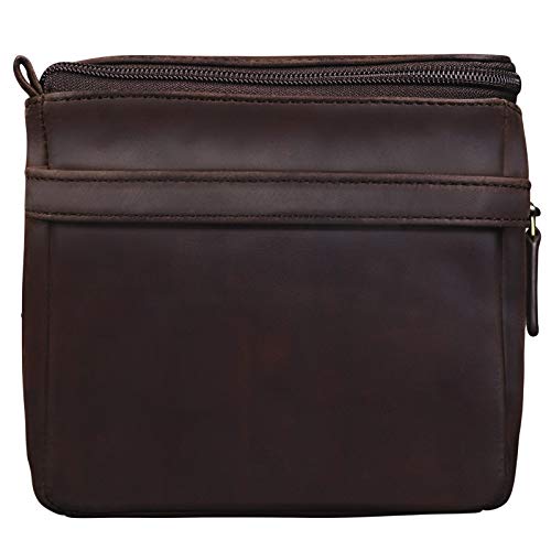 STILORD 'Mona' Bolsa de Maquillaje para Mujeres Hacer Neceser marrón XL Grande Bolsa de Lavado de Piel Cuero auténtico Vintage Design marrón Cognac, Color:marrón - Caoba