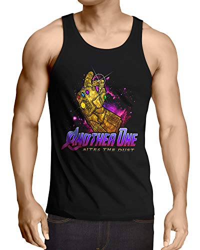 style3 Another One Bites The Dust Camiseta de Tirantes para Hombre Tank Top T-Shirt Infinity Galaxia Thanos, Talla:S