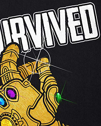 style3 I survivded Thanos Camiseta para Hombre T-Shirt Infinity Sshéroe Cine, Talla:S, Color:Negro