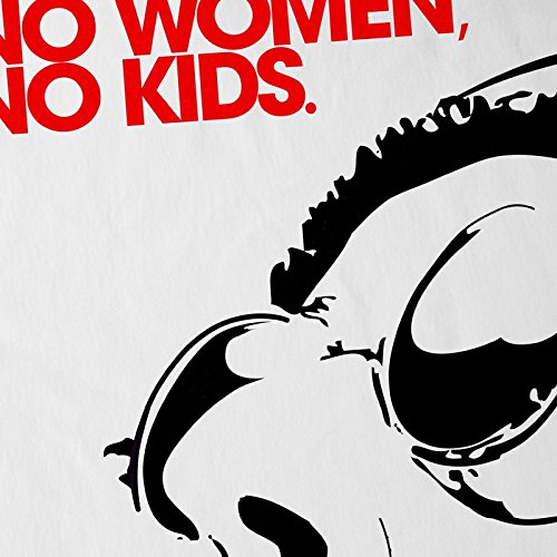 style3 No Women, No Kids Camiseta para Hombre T-Shirt el Profesional Léon, Talla:L, Color:Blanco