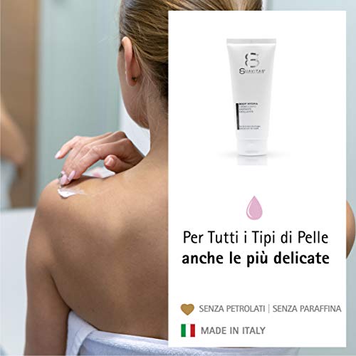 Suavitas Body Hydra - Crema Cuerpo Hidratante y Emoliente de Absorción Rápida, Antiedad, con Ácido Hialurónico, Colágeno, Aloe, Aceite de Argan y Arroz, Arginina - 150 ml