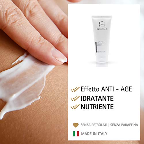 Suavitas Body Hydra - Crema Cuerpo Hidratante y Emoliente de Absorción Rápida, Antiedad, con Ácido Hialurónico, Colágeno, Aloe, Aceite de Argan y Arroz, Arginina - 150 ml