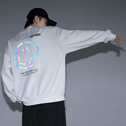 Sudadera con Capucha para Hombre, Sudadera con Cuello Redondo, Ropa De Gran Tamaño para Hombre, Suéter con Capucha Harajuku, Sudadera para Hombre, Sudadera Blan