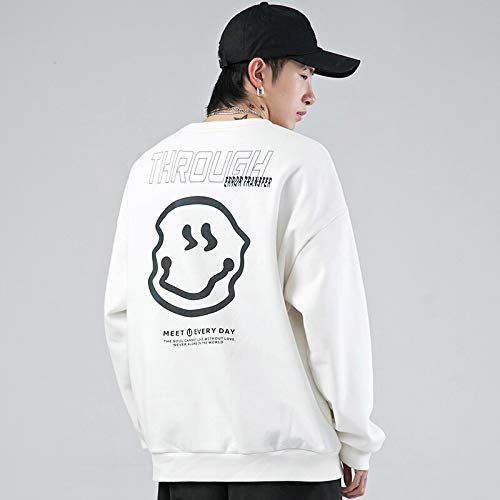 Sudadera con Capucha para Hombre, Sudadera con Cuello Redondo, Ropa De Gran Tamaño para Hombre, Suéter con Capucha Harajuku, Sudadera para Hombre, Sudadera Blan