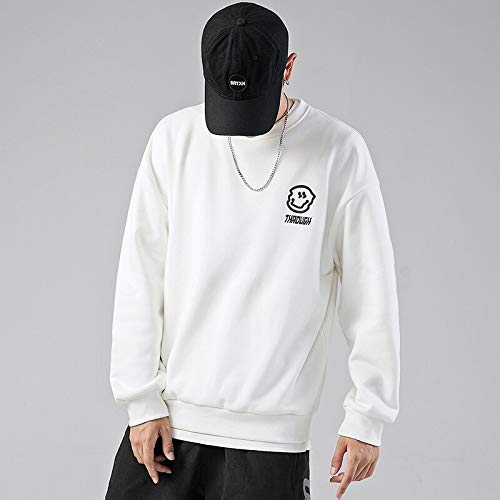 Sudadera con Capucha para Hombre, Sudadera con Cuello Redondo, Ropa De Gran Tamaño para Hombre, Suéter con Capucha Harajuku, Sudadera para Hombre, Sudadera Blan