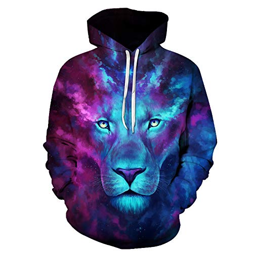 Sudaderas Sudadera Otoño Invierno Hombre de Manga Larga, Jerseys Gracioso Chándal Impresión 3DEstrella león Colorido 3D W01401 L