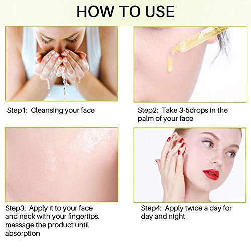 Suero antiarrugas para la piel de 30 ml, suero hidratante hidratante para la piel del rostro para el suero retráctil Eliminación de espinillas Antienvejecimiento Cuidado diario de la piel