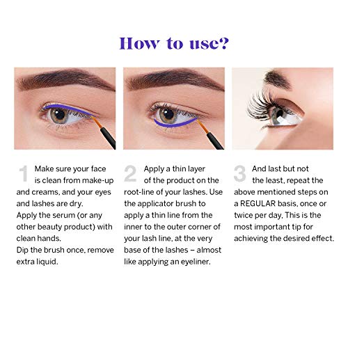 Suero de crecimiento de pestañas y potenciador de cejas por VieBeauti, suero de aumento de pestañas para pestañas y cejas más largas y más gruesas