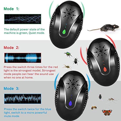 Suerte Plaguicida ultrasónico enchufable, Seguro y no tóxico, Repelente de Insectos electrónico para pulgas, Insectos, cucarachas, Mosquitos, Ratones, Insectos, Hormigas, arañas, etc.