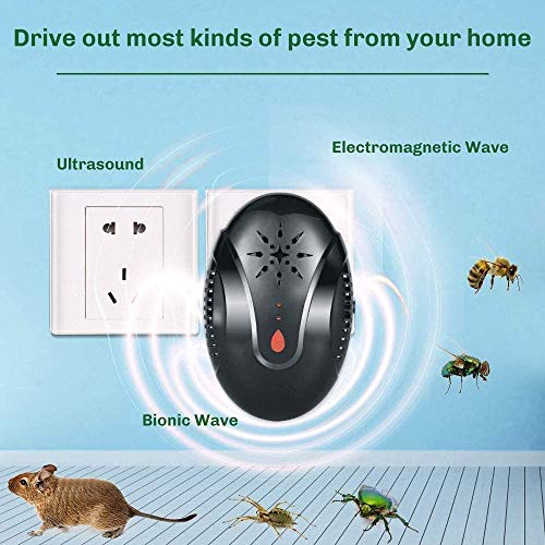 Suerte Plaguicida ultrasónico enchufable, Seguro y no tóxico, Repelente de Insectos electrónico para pulgas, Insectos, cucarachas, Mosquitos, Ratones, Insectos, Hormigas, arañas, etc.