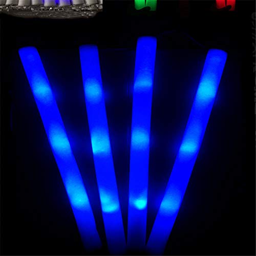 Sumferkyh 10pcs Light Up LED Foam Stick Varillas Rally Rave Cheer Batons Party Flashing Glow Stick Light Sticks-Color Aleatorio Pulseras resplandecientes (Color : Azul)