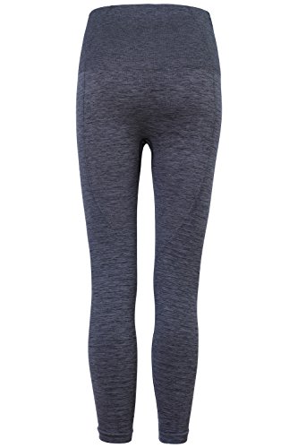 Sundried Leggings recortada Capri de las mujeres para entrenamiento de gimnasia yoga fitness Deportes de talle alto acanalado polainas (Large, Grey)