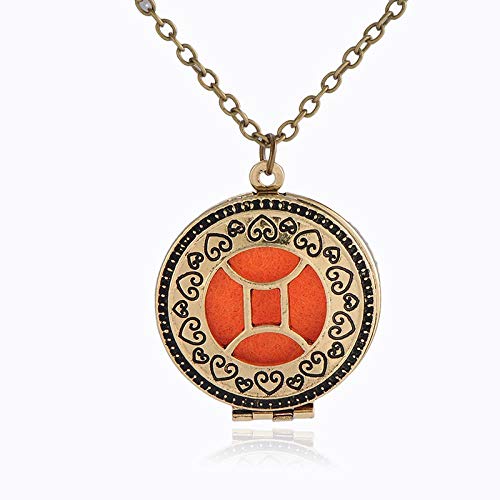 SUNMM 12 Constellation Bronze Plating Logo Dispersor De Aceites Esenciales Perfume Collar Largo Collar Colgante para Mujer, Ar0142