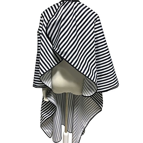 SUNTATOP Capa del Pelo, Pelo del Salón que Corta el Peluquero CAPES del Vestido de la Tela (Lineas blancas y negras)
