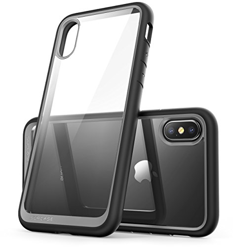 SupCase Funda iPhone X / XS [Unicorn Beetle Style] Transparente Delgada Carcasa para iPhone XS 5.8 Pulgadas Negro