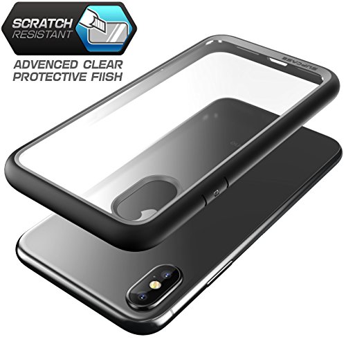 SupCase Funda iPhone X / XS [Unicorn Beetle Style] Transparente Delgada Carcasa para iPhone XS 5.8 Pulgadas Negro