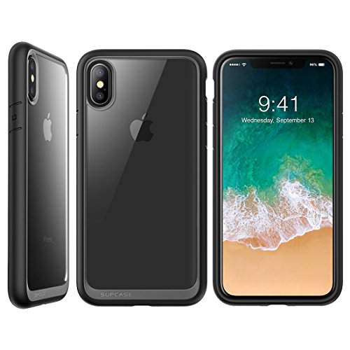 SupCase Funda iPhone X / XS [Unicorn Beetle Style] Transparente Delgada Carcasa para iPhone XS 5.8 Pulgadas Negro