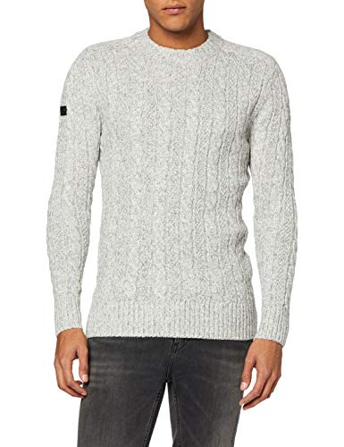 Superdry Jacob Crew suéter, Gris (Concrete Twist THU), S para Hombre