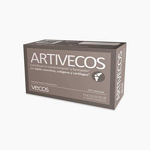 Suplemento Artivecos para el cuidado de huesos y articulaciones – Formula completa con colágeno, ácido hialurónico, glucosamina, condroitina, MSM, manganeso, aloe vera y vitamina C – 120 cápsulas