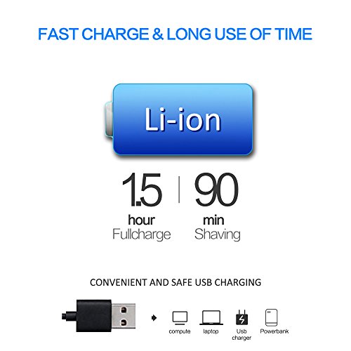 Surker 9008 afeitadora eléctrica para hombres,uso en húmedo y seco, carga con USB, Batería de Litio