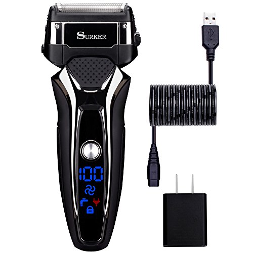 Surker 9008 afeitadora eléctrica para hombres,uso en húmedo y seco, carga con USB, Batería de Litio