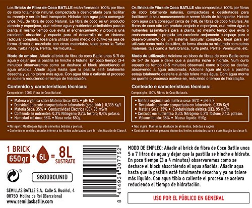 Sustratos Ecológicos - Brick de Fibra de coco 650g - Batlle