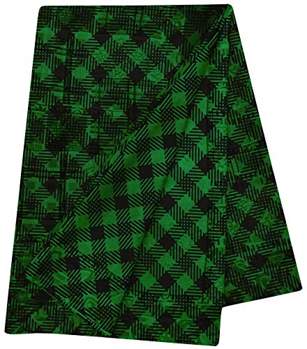 Svasti diagonal comprobar Sari 100% seda Mar verde comprobar Tela de Sari estampada usada Deco 1 Yard