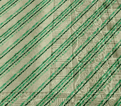 Svasti franja diagonal tie-dye 100% seda Mar verde tie-dye Tela de confección Sari Dress con estampado étnico 1 Yard