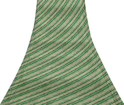 Svasti franja diagonal tie-dye 100% seda Mar verde tie-dye Tela de confección Sari Dress con estampado étnico 1 Yard
