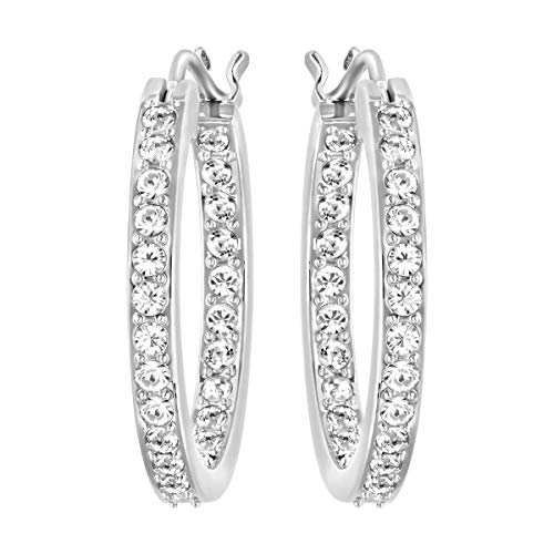 Swarovski Pendientes Sommerset, blanco, Baño de Rodio