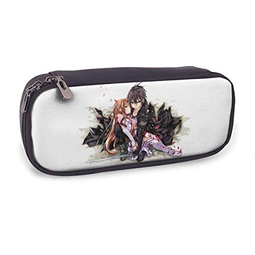 Sword Art Online Asuna Kirito Pencil Case, Large Capacity Pencil Cases/Pen Case/Pencil Bag Pouch with Multi Compartments for Boys and Girls