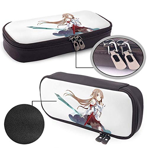 Sword Art Online Asuna Yuuki Pencil Case, Large Capacity Pencil Cases/Pen Case/Pencil Bag Pouch with Multi Compartments for Boys and Girls