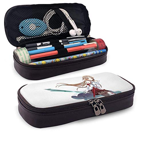 Sword Art Online Asuna Yuuki Pencil Case, Large Capacity Pencil Cases/Pen Case/Pencil Bag Pouch with Multi Compartments for Boys and Girls