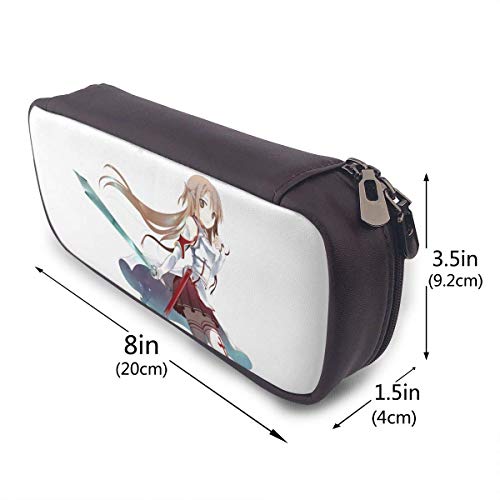 Sword Art Online Asuna Yuuki Pencil Case, Large Capacity Pencil Cases/Pen Case/Pencil Bag Pouch with Multi Compartments for Boys and Girls