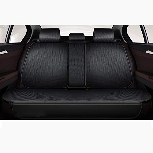 SXHYL Negro Funda Asiento Juego 9 Piezasjuego Fundas para Asientos Coche Universal,Cubiertas Asiento Auto Cuero Artificial,Protector para Asientos Delanteros Y Traseros Automóvil Cuatro Estaciones,2