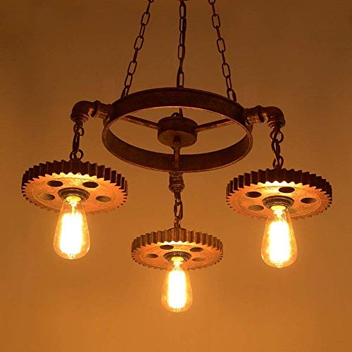 Syxfckc Loft Industrial nostálgica Viento Prendas for la Cabeza Creativa 7-3- Cabeza Tienda de Barras de Hierro araña de Prendas de Vestir café candelabros Restaurante Bar (Opcional) (tamaño: 3)