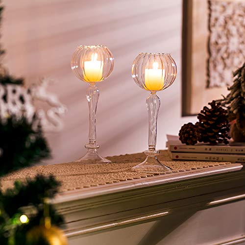 Sziqiqi Candelabros De Vidrio, Candelero De Cena a Las Velas, Candelero Perfumado De Mesa, Candelero Decorativo para Boda Fiesta, 3#